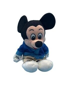 Disney Mickey Mouse Stuffed Plush Small Blue Shirt Khaki Pants Toy Figure